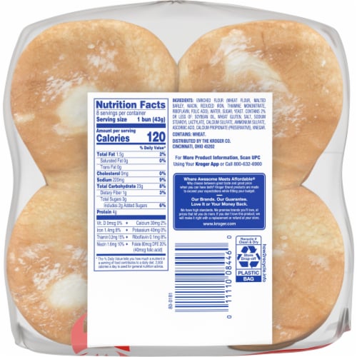 Kroger® Enriched White Hamburger Buns Perspective: back