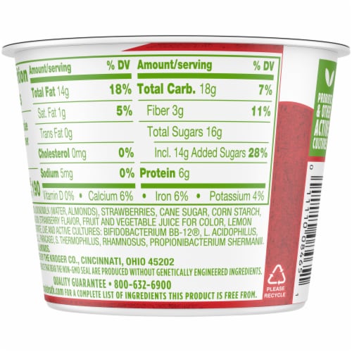Simple Truth™ Dairy Free Strawberry Almond Milk Yogurt Cup Perspective: back