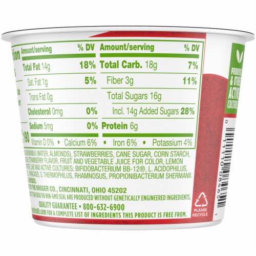 Simple Truth™ Dairy Free Strawberry Almond Milk Yogurt Cup Perspective: back