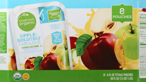 Simple Truth Organic® Apple-Solutely Fabulous Flavored Juice Drink Pouches Perspective: back
