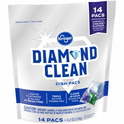 Kroger® Diamond Clean Automatic Dishwashing Detergent Pacs Perspective: back