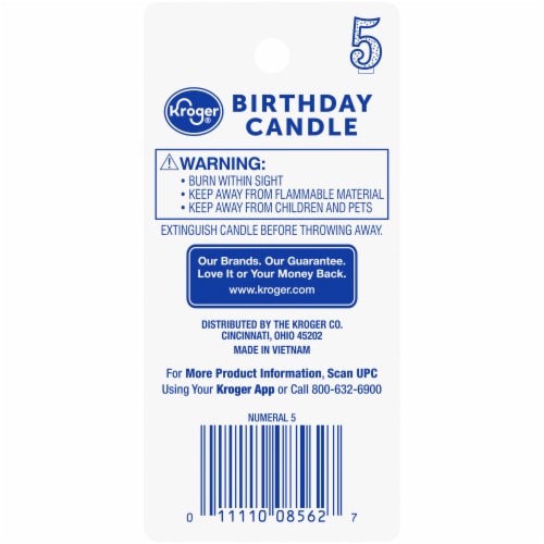 Kroger® Numeral #5 Birthday Candle Perspective: back