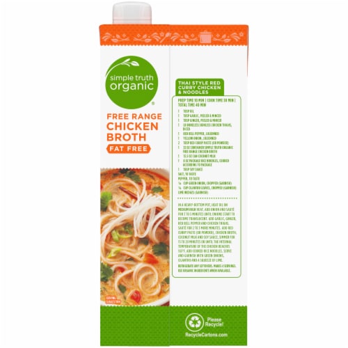 Simple Truth Organic® Fat Free Free Range Chicken Broth Perspective: back