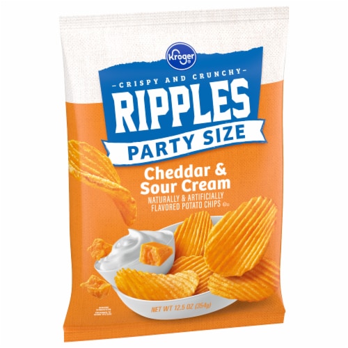 Kroger® Cheddar & Sour Cream Ripples Potato Chips Party Size Perspective: back