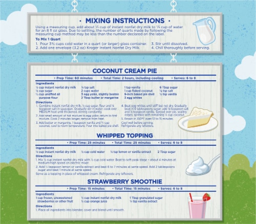 Kroger® Instant Non-Fat Dry Milk Pouches Perspective: back