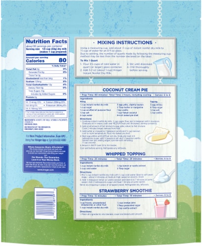 Kroger® Instant Non-Fat Dry Milk Perspective: back