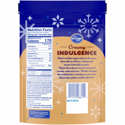 Kroger® White Chocolate-Covered Peanut Butter-Filled Pretzels Perspective: back
