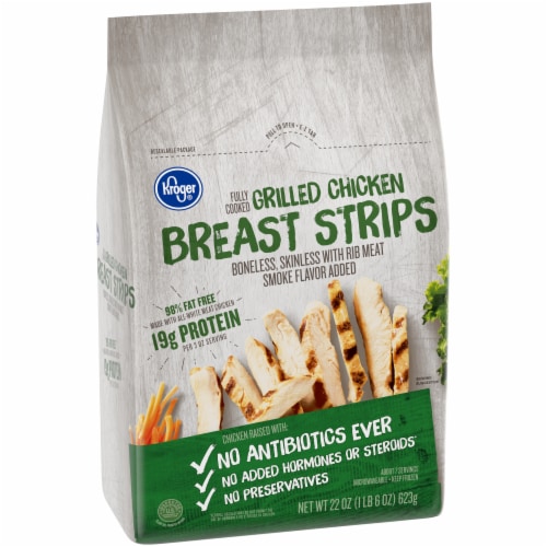 Kroger® Frozen Fully Cooked Grilled Chicken Breast Strips Perspective: back