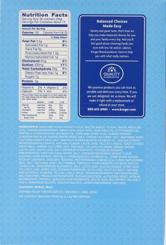 Kroger® Reduced Fat Cheese Bits Perspective: back