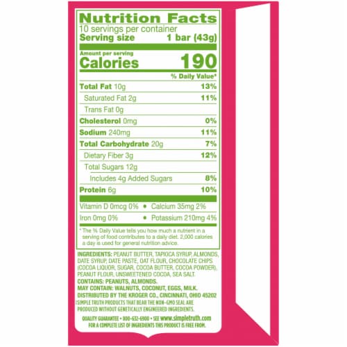Simple Truth™ Chocolate Almond Nut Butter Bars Perspective: back