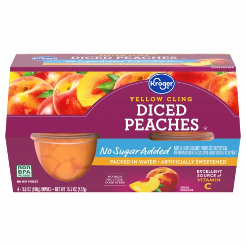 Kroger® No Sugar Added Yellow Cling Diced Peaches Cups Perspective: back