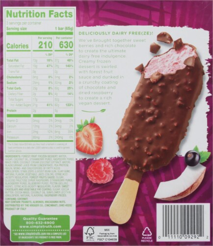 Simple Truth™ Dairy Free Chocolate Raspberry Frozen Dessert Bars Perspective: back