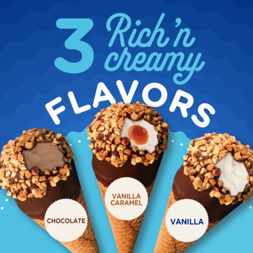 Kroger® Fun Days Sundaes Variety Pack Frozen Dairy Dessert Cones Perspective: back