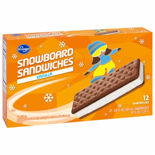 Kroger® Vanilla Frozen Dairy Dessert Snowboard Sandwiches Perspective: back