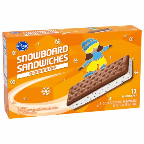 Kroger® Chocolate Chip Frozen Dairy Dessert Snowboard Sandwiches Perspective: back