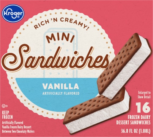 Kroger® Vanilla Mini Frozen Dairy Dessert Sandwiches Perspective: back