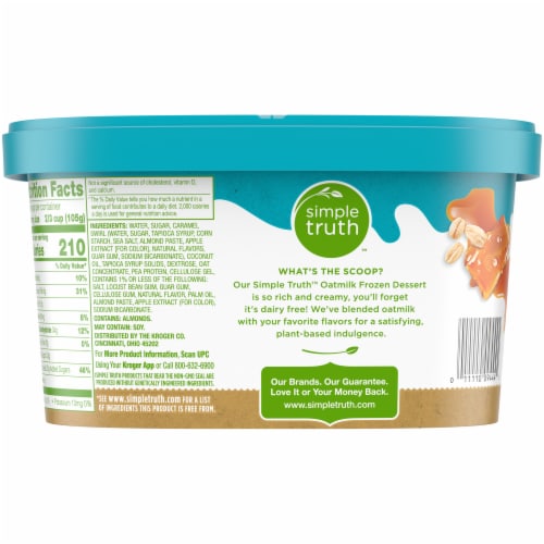 Simple Truth™ Dairy Free Sea Salt Caramel with Oat Milk Base Frozen Dessert Tub Perspective: back