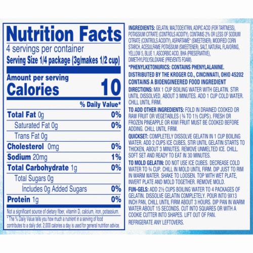 Kroger® Sugar Free Lime Gelatin Mix Perspective: back
