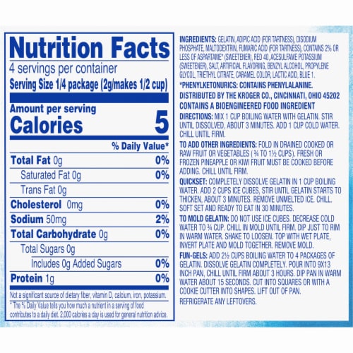 Kroger® Sugar Free Raspberry Gelatin Dessert Mix Perspective: back