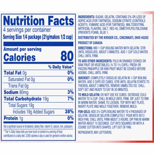 Kroger® Cherry Gelatin Dessert Mix Perspective: back