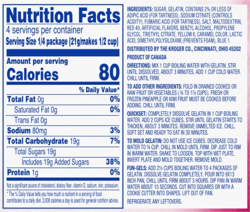 Kroger® Raspberry Gelatin Dessert Mix Perspective: back