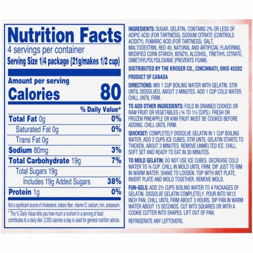 Kroger® Strawberry Gelatin Dessert Mix Perspective: back