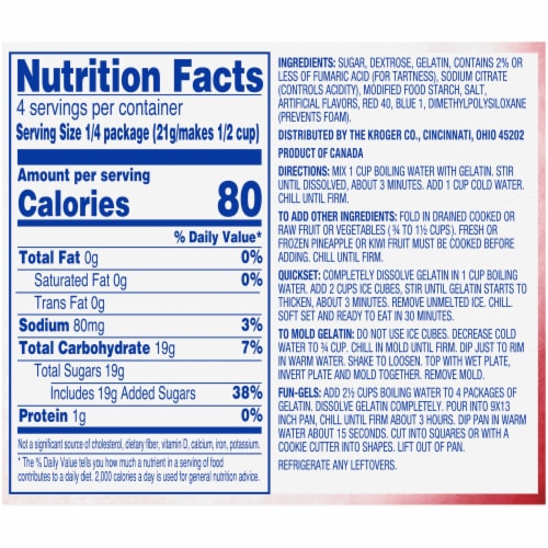 Kroger® Black Cherry Gelatin Dessert Mix Perspective: back