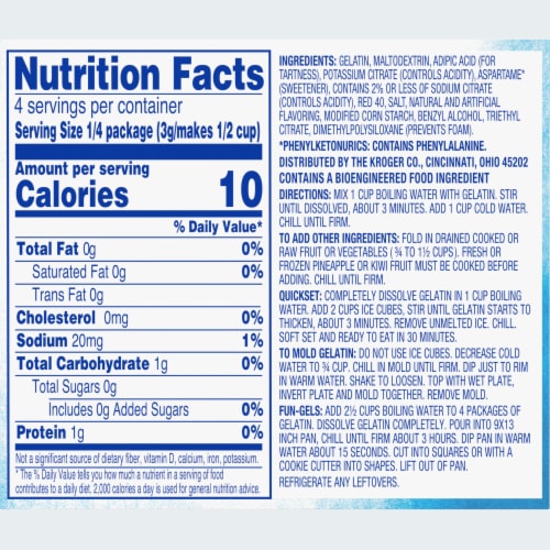 Kroger® Sugar Free Strawberry Gelatin Dessert Mix Perspective: back