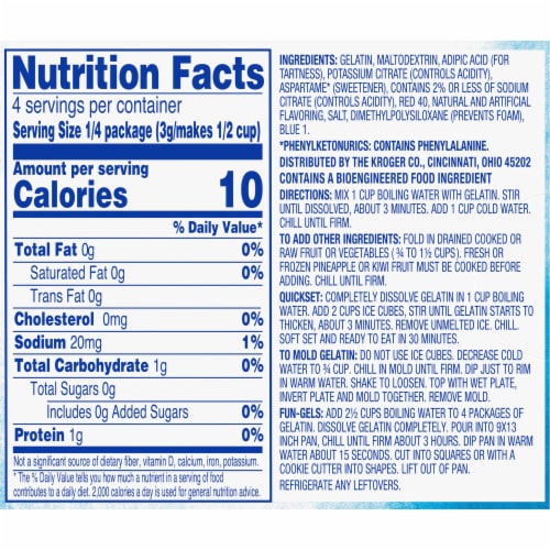 Kroger® Sugar Free Cherry Gelatin Dessert Mix Perspective: back