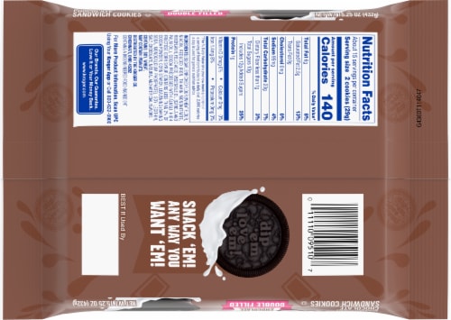 Kroger Kaleidos Chocolate Double Filled Chocolate Sandwich Cookies Perspective: back