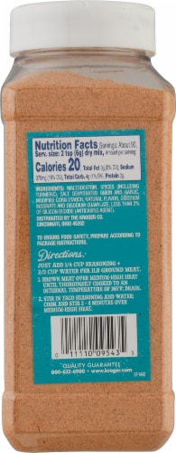 Kroger® Taco Seasoning Perspective: back