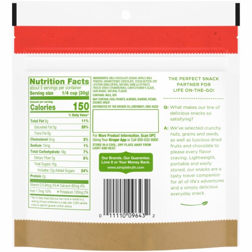 Simple Truth™ Freeze-Dried Strawberries in Milk Chocolate Perspective: back