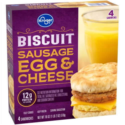 Kroger® Sausage Egg and Cheese Biscuit Breakfast Sandwich Perspective: back