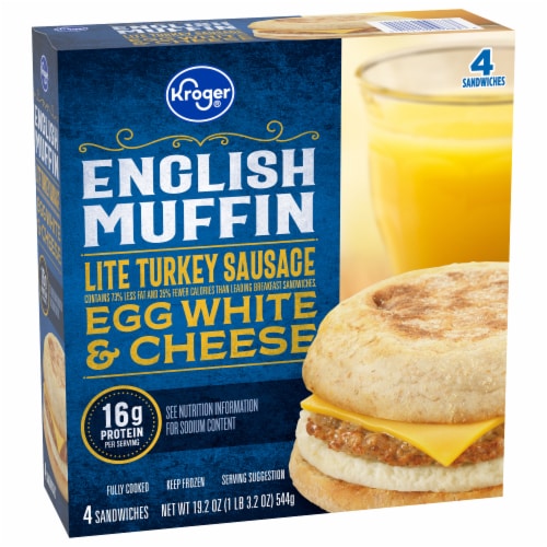 Kroger® Lite Turkey Sausage Egg White & Cheese English Muffin Perspective: back