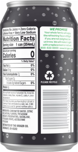 Kroger Big K® Zero Sugar Zero Calorie Lemon Lime Soda Cans Perspective: back