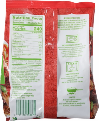 Simple Truth Organic™ Grass-Fed Beef Italian Style Frozen Meatballs Perspective: back