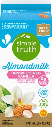 Simple Truth™ Dairy Free Unsweetened Vanilla Almond Milk Half Gallon Perspective: back