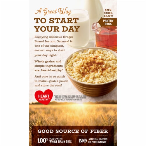 Kroger® Maple & Brown Sugar Instant Oatmeal Packets Perspective: back