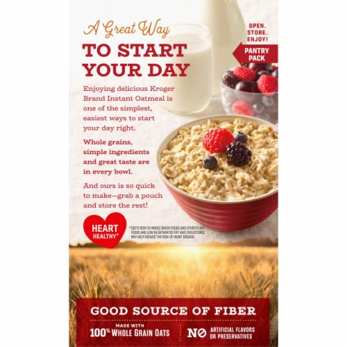 Kroger® Original Oats Instant Oatmeal Pouches Perspective: back