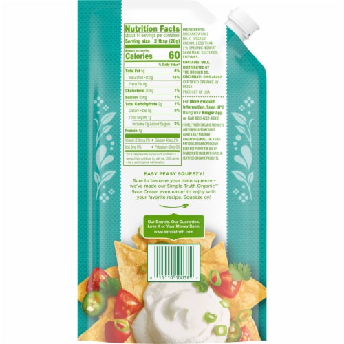 Simple Truth Organic™ Sour Cream Squeeze Pouch Perspective: back