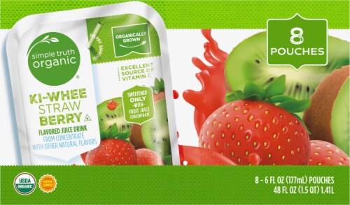 Simple Truth Organic® Ki-Whee Strawberry Flavored Juice Drink Pouches Perspective: back