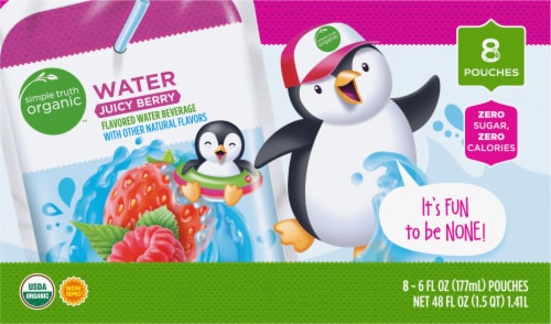 Simple Truth Organic™ Juicy Berry Flavored Water Pouches Perspective: back