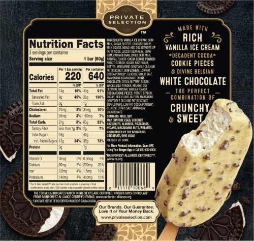 Private Selection™ White Chocolate Cocoa Cookie Ice Cream Bars Perspective: back