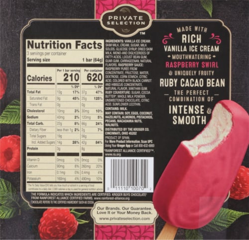 Private Selection™ Raspberry Ruby Cacao Bean Ice Cream Bars Perspective: back