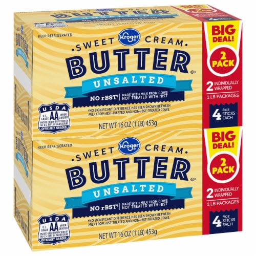 Kroger® Unsalted Butter Sticks BIG DEAL! Perspective: back