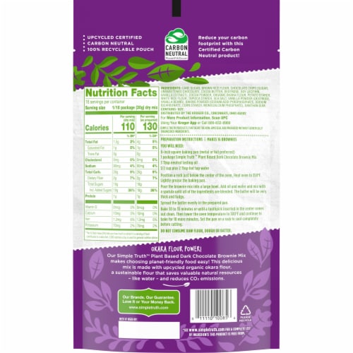 Simple Truth™ Plant-Based Dark Chocolate Brownie Mix Perspective: back