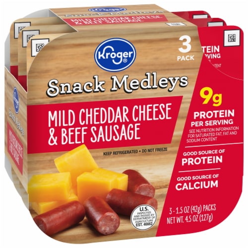 Kroger® Snack Medley's Mild Cheddar Cheese & Beef Sausage Perspective: back