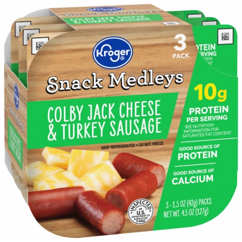 Kroger® Colby Jack Cheese & Turkey Sausage Snack Kit Perspective: back