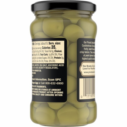 Private Selection® Sicilian Pitted Castelvetrano Olives Perspective: back