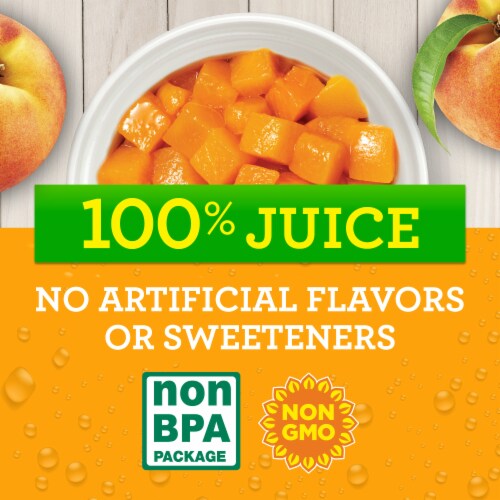 Kroger® Yellow Cling Diced Peach Cups in 100% Juice Perspective: back